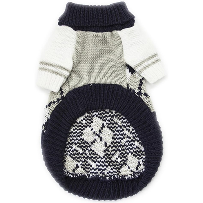 Теплий в'язаний пуловер для собак The Diamond Plaid, морського кольору, XL (вага 12.7-15.9 кг)