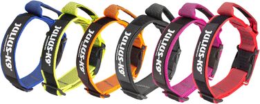 Нашийник Julius K-9 200HA-K-2015 серії Color & Gray, чорно-сірий, регульований, з надійним затвором та логотипом, 50 мм * 49-70 см, з ручкою (38-53 см), неоново-сірий