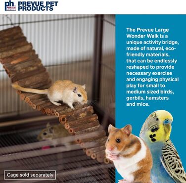 Драбинка для птахів Prevue Pet Toy NAT Wonder Walk, велика, дерев'яна
