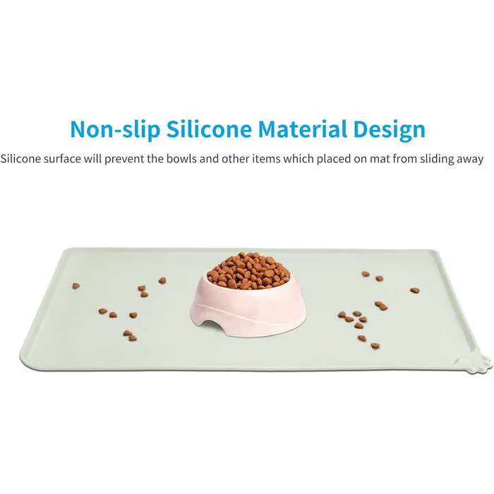Силіконовий килимок для годування собак та котів AUDWUD, водонепроникний, антиковзний, 53x38 см, бежевий