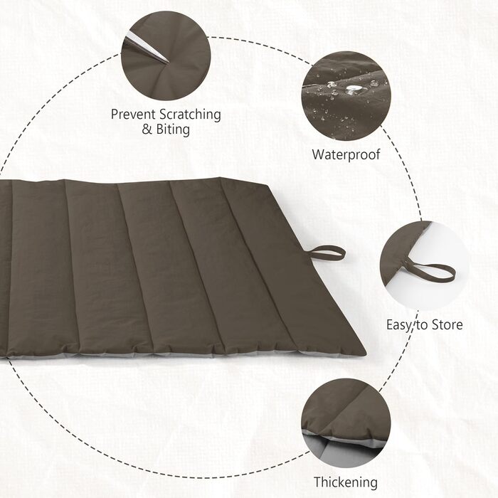 UNIKOME Лежанка для собак на винос: неслизька, антистатична, довговічна. Підходить для середніх та маленьких собак. Лежанка для подорожей, для дому та на вулицю (Коричневий+Сірий, 110*68 см)