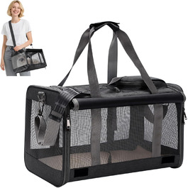 Транспортна сумка для котів та маленьких собак ALLSOPETS (до 9 кг), чорна
