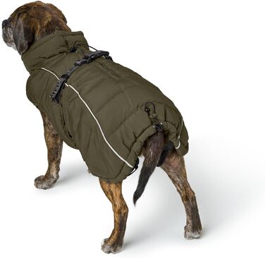 Накидка для собак HUNTER Paxson Mops & Co., оливковий колір, водонепроникна, з відбиваючими елементами, для маленьких собак