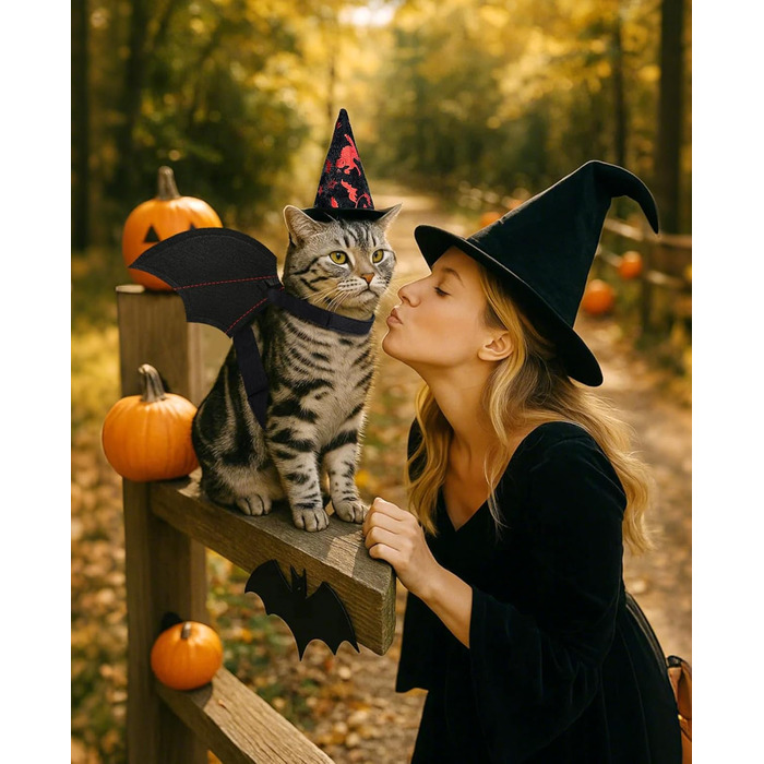 Костюм на Хелловін для собак: крила кажана, аксесуар для вечірки, одяг для цуценят, собак різних розмірів, кумедний косплей (один розмір)