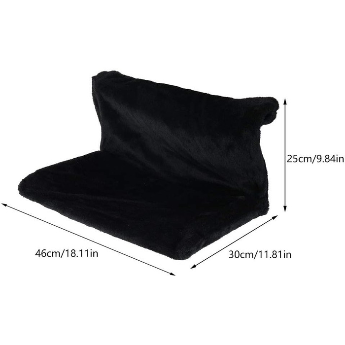 Підвісна лежанка-грілка для котів Fyeme: м'яка, плюшева, на металевому каркасі, для будь-яких радіаторів (чорна)