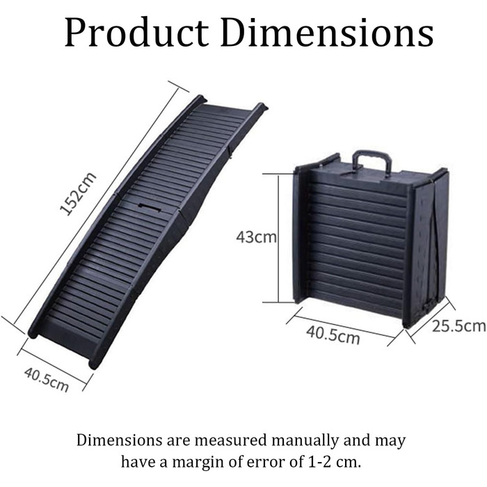 Рампа для собак 160 см, автоскладана, чорна, до 65 кг, для SUV та LKW