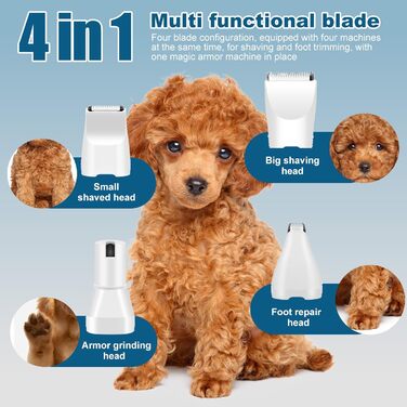 Набір для догляду за собаками та кішками 4-в-1: машинка для стрижки, триммер, точилка для кігтів, догляд за шерстю