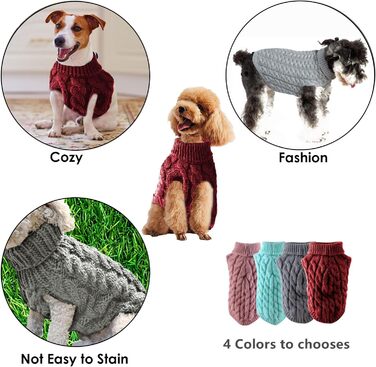 Пуловер для собак на зиму, теплий светр для тварин, зручний ростовний одяг для цуценят, котів та собак різних розмірів (M, сірий)