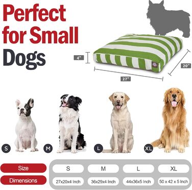 Велике собаче ліжко Majestic Pet прямокутне, зручне, з неслизьким дном та знімним, пральним чохлом, розмір XL, 127 x 107 x Salbeigrün (L 69 x B 51 x H 10 cm, salbeigrün)