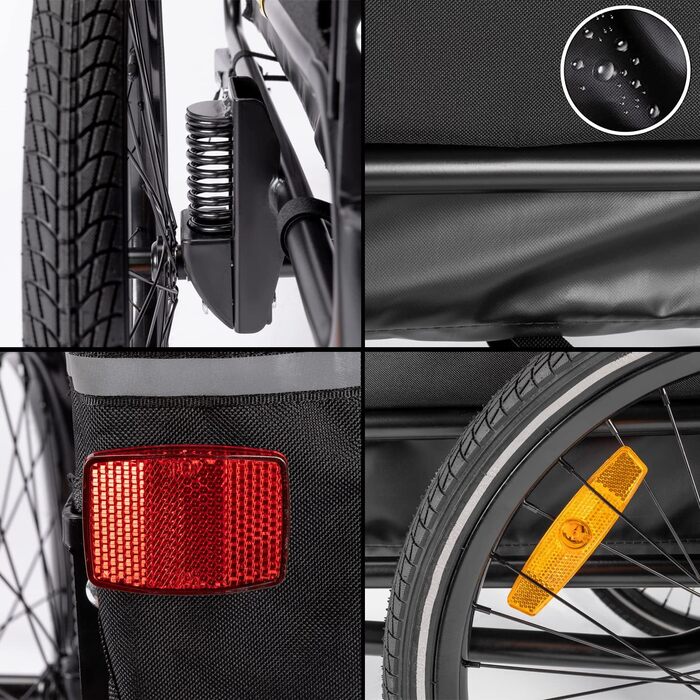 Причіп для собак CXWXC 2-в-1: велосипедний та візок для собак з амортизаторами, синій. Максимальне навантаження 40 кг