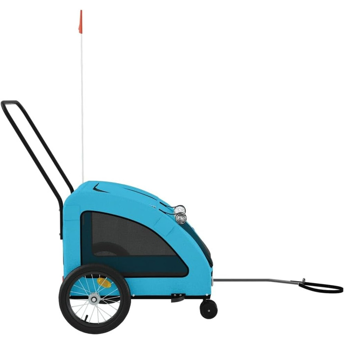 Причіп для собак vidaXL, блакитний, 45 кг, Oxford-Gewebe, з прапором та відбивачами