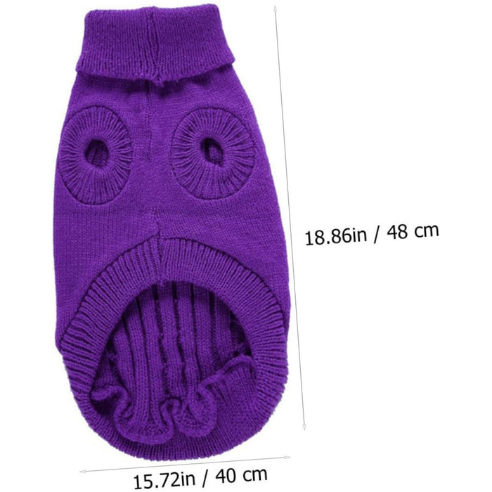 Пов'язка на голову для собак POPETPOP з акрилових волокон, милий дизайн, тепла, для зими, можна прати та використовувати повторно (XL, фіолетовий)