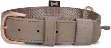 Нашийник для собак ZWEI Leo LE15 з якісної штучної шкіри, регульований, для середніх та великих собак, обхват шиї 37-50 см, колір капучино