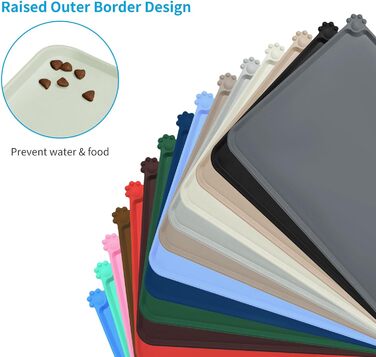 Силіконовий килимок для годування собак та котів AUDWUD, водонепроникний, антиковзний, 53x38 см, бежевий