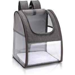 Рюкзак для собак і котів PETCUTE: переноска-рюкзак для прогулянок, подорожей, вентильований, сірий, до 7.5 кг