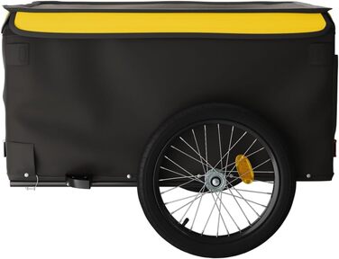 Причіп для велосипеда, вантажний/для собак, чорно-жовтий, 45 кг, сталь, для щоденного транспортування, універсальний, легко монтується