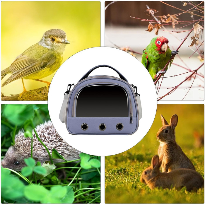 Переносна сумка-переноска для птахів Vogeltransport - Легка, дихаюча сумка для папуг, хом'яків та інших дрібних тварин, фіолетового кольору