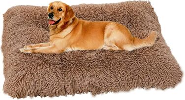 М'яке ліжко для собак SOAI, плюшеве гніздо для собак, килимок для собак, м'яка підстилка, кошик для собак середніх порід та котів (65x48 см, кавовий колір)
