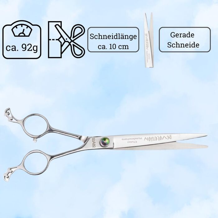 Професійна фреза для собак EHASO | 20 см | Пряма | Висока якість | Solingen