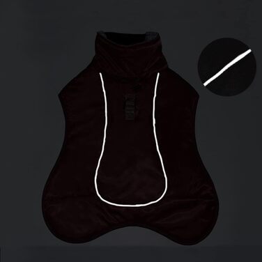 Водонепроникна тепла жилетка для собак великих та середніх порід - тепла жилетка для собак у холодну погоду, чорна, 5XL