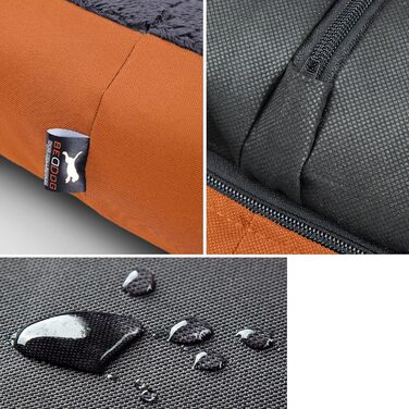 Лягу для собак BedDog Teddy, чорно-коричневий (RUSSET-ROCK), XXL, 80x65x18 см. З міцної Cordura та мікрофлісу, з бортиком, для дому та вулиці