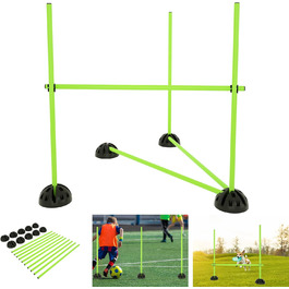 Набір стрибкових стержнів LILIIN для тренувань: розвиток координації, спритності та стрибкості (15 стержнів, 100 см, 10 кліпсів, зелений)