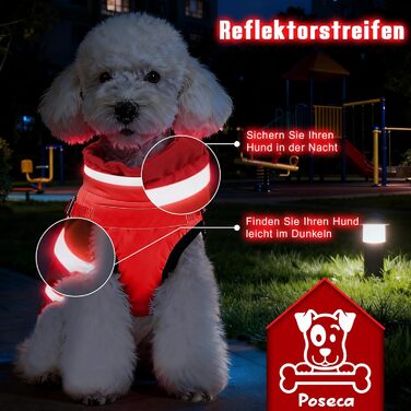 Водонепроникний зимовий одяг для собак та котів, червоний (L)