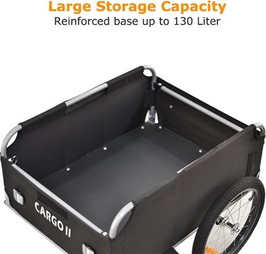 Фahrrad Lastenanhänger Tiggo Cargo II: вантажний велосипедний причіп, 130 літрів, зелений, складна конструкція