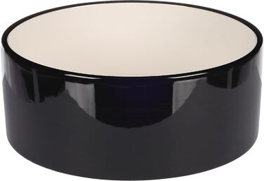 Миска для собак Flamingo Rocky з кераміки, 1700 мл, чорно-біла, для великих собак, миється в посудомийній машині