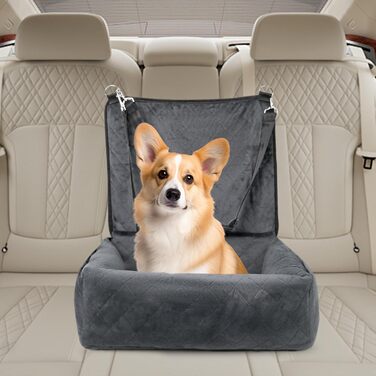 Автокрісло для цуценят та собак | Складане автоліжко | Зручне та безпечне перевезення тварин | Сіре