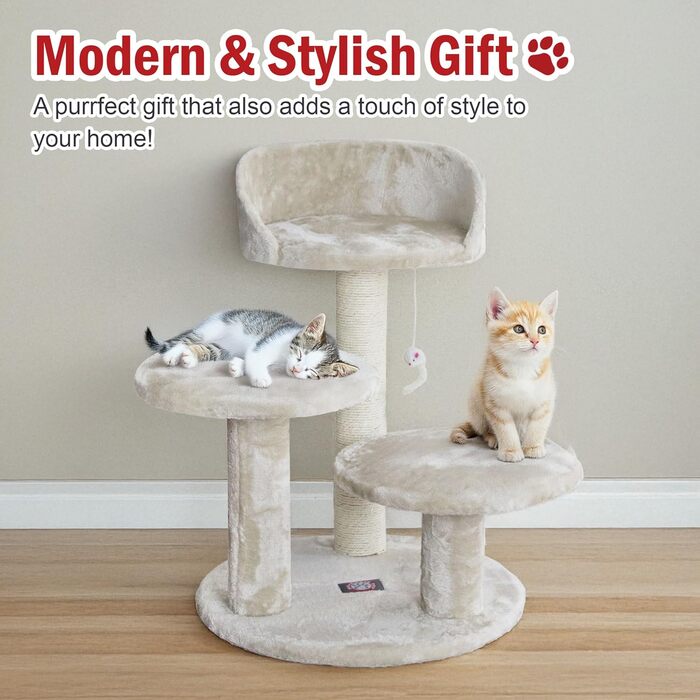 Меблі для котів Majestic Pet: багаторівневий когтеточка та ігровий комплекс для дому, 86,6 см, бежевий