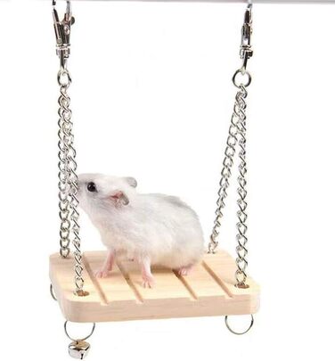 Іграшки для хом'яків Wonninek: набір з 3 іграшок для клітки - драбина, гамак-гойдалка, тунель-гніздо. Підходять для хом'яків, шиншил, морських свинок.