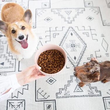 Керамічна рифлена миска для собак Waggo, важка, матова, біла