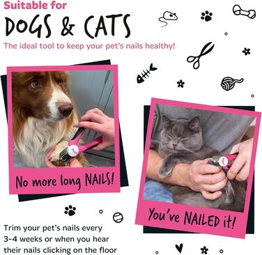 Триммер для собак та котів Bugalugs – безпечний набір для підстригання кігтів з пилочкою, S-M