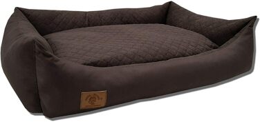 Odolplusz XXL Ліжко для великих собак 100x70 см, коричневе — собаче ліжко-матрац з двосторонньою подушкою, знімний та праний чохол