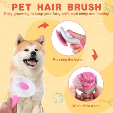 Набір для догляду за шерстю для собак та котів: 10 щіток, тример для нігтів, гребінець, для здорової шкіри та шерсті