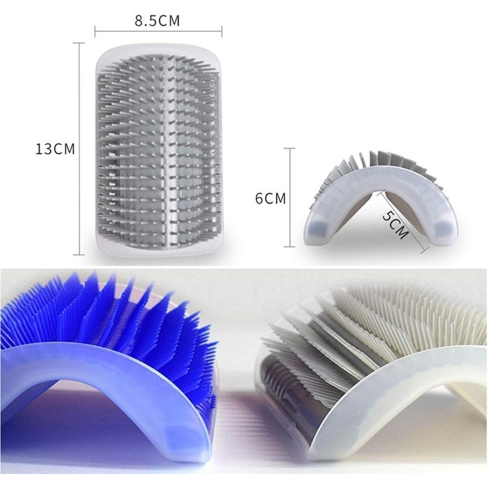 Щітка для котів 2 шт. - масажер для грумінгу, для довгошерстих та короткошерстих котів та собак, блакитний та сірий