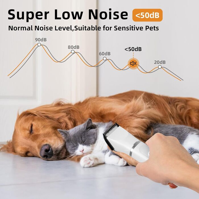 Професійна машинка для стрижки собак та котів 4-в-1 з LED-дисплеєм, акумуляторна, для грумінгу лап, очей, вух, обличчя та тіла