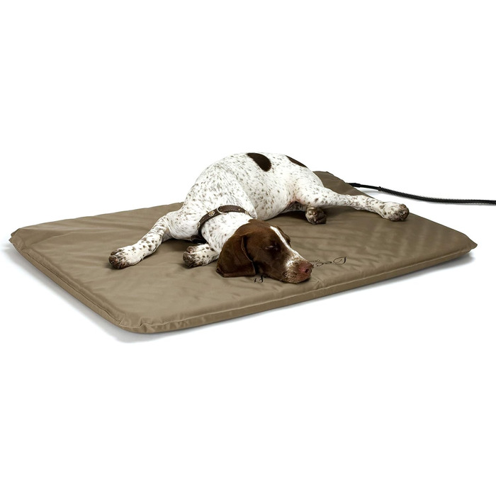 K&H Pet Products Лектро-Софт ортопедичне підігрівне ліжко для великих собак або кількох котів, безпечне, водонепроникне, м'яке, гнучке, знімний чохол, розмір L 91,4 см