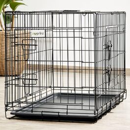 Складана переносна собача будка ZooPrinz з міцної сталі – клітка для собак з 2 дверцятами, піддон, ручка для транспортування, 4 розміри (107 x 70 x 77,5 см)
