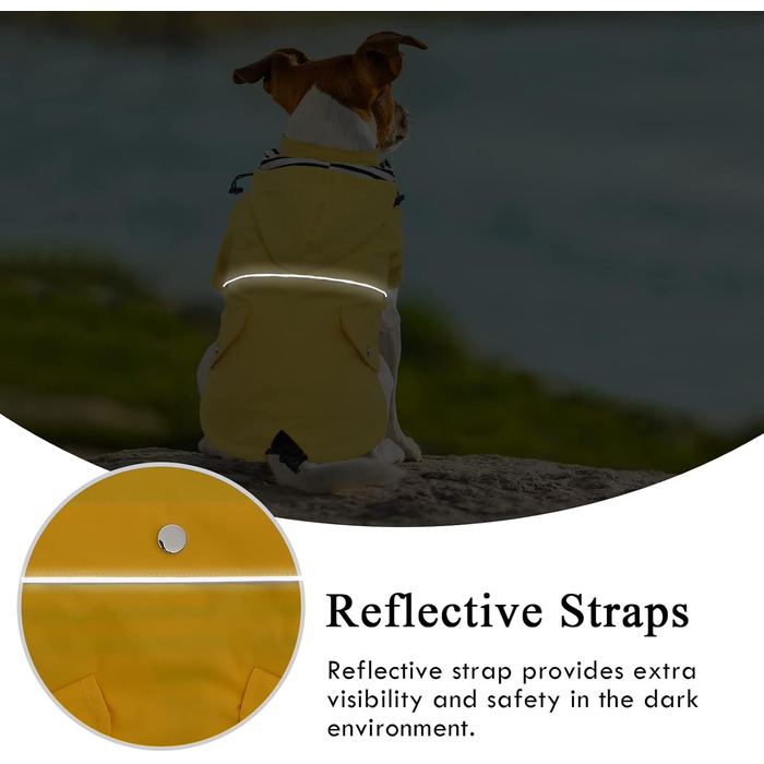 Жовтий дощовик для собак Pethiy Premium, водонепроникний, з капюшоном та кишенями, розмір L