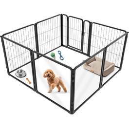 Клітка-палатка для собак FXW Pawadise, 61 см, 8 панелей (4 акрил + 4 метал), чорна, розширювана