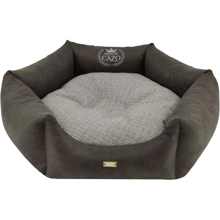 CAZO Преміум ліжко для собак та котів з пуховою наповнювачем, сіре, діаметр 70 см, розмір M, LPMG0204/A