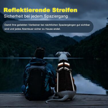 Водонепроникний зимовий теплий накид для собак FeimaX з отвором для шлейки, чорний, S