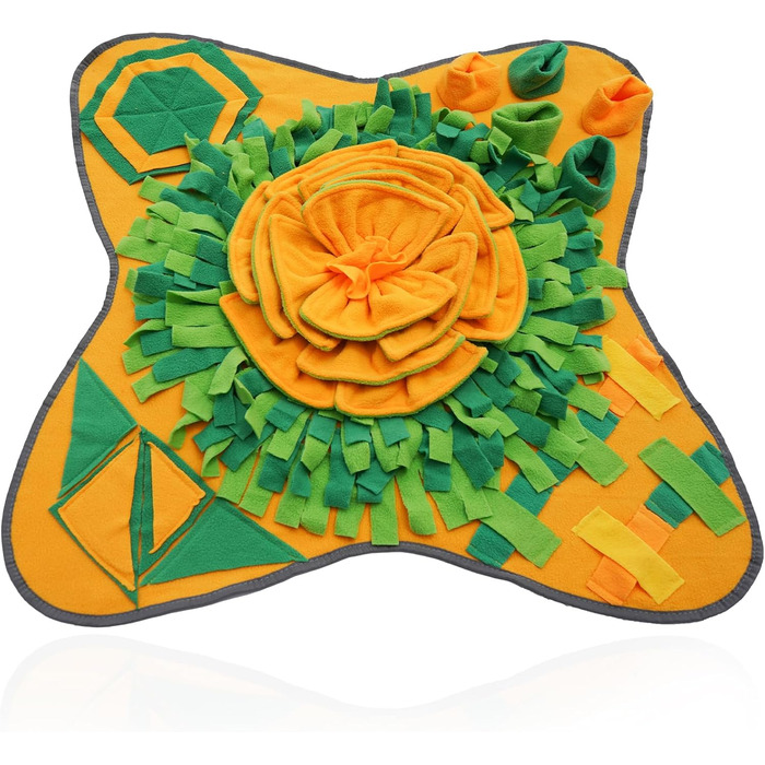 Килимок-нюхалка для собак HDOELGP, 70x70 см, оранжевий. Інтерактивна іграшка для собак, розвиває інстинкт пошуку їжі, легко миється. Підходить для малих та великих собак.