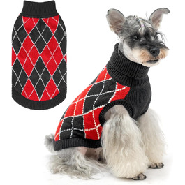 KOOLTAIL Теплий зимовий светр-гетр для собак середніх та великих порід, теплий зимовий одяг для тварин, червоний та зелений колір