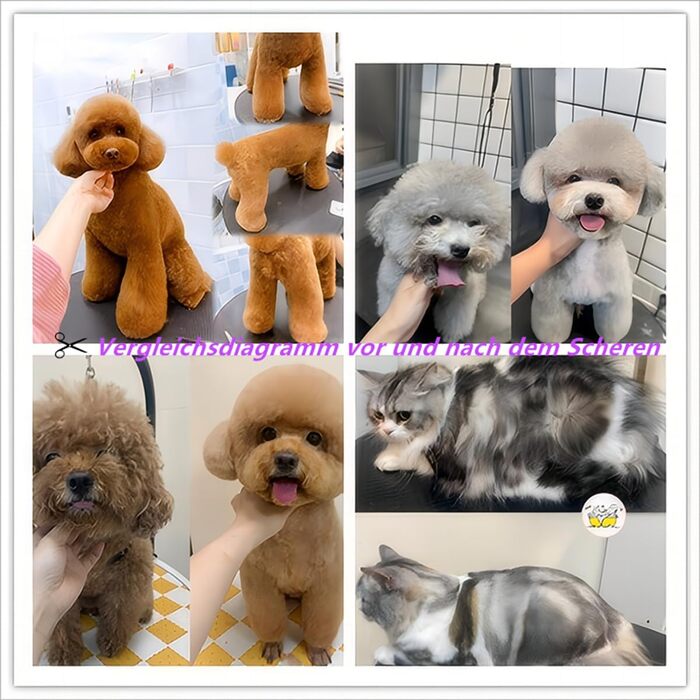 Набір професійних ножиць для собак, ножиці з округлим ножем та захисним наконечником, ножиці для стрижки шерсті з нержавіючої сталі, ножиці для фінішної обробки, вигнуті ножиці, для собак, котів, домашніх тварин