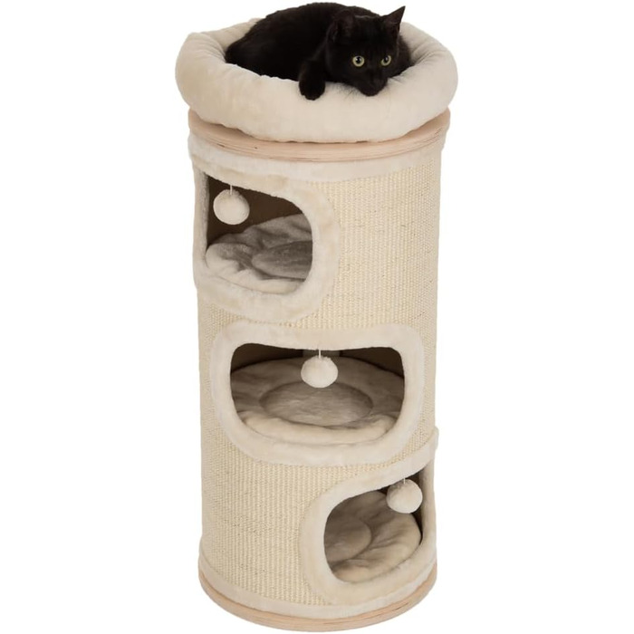 Кігтеточка-стійка Primrose Natural Paradise | З міцним сизалевим килимком | Кремовий | H 110 x Ø 49 см (XXL)