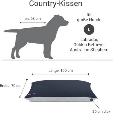 М'яке ліжко для собак великих порід Country від Doctor Bark, зелений колір, розмір L, легко миється, знімний чохол