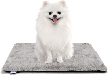 Nobleza Самогріюча килимок для собак та котів, зігріваючий килимок для домашніх тварин, зимовий, з memory foam, знімний м'який плюшевий чохол, сірий, 91x58x4 см (61x46x4 см)